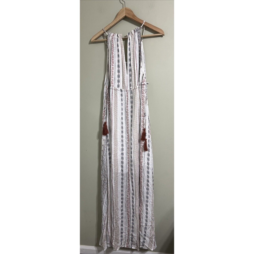 NWOT Fate Casual Boho Sexy White Maxi Dress Size Large Half Lined